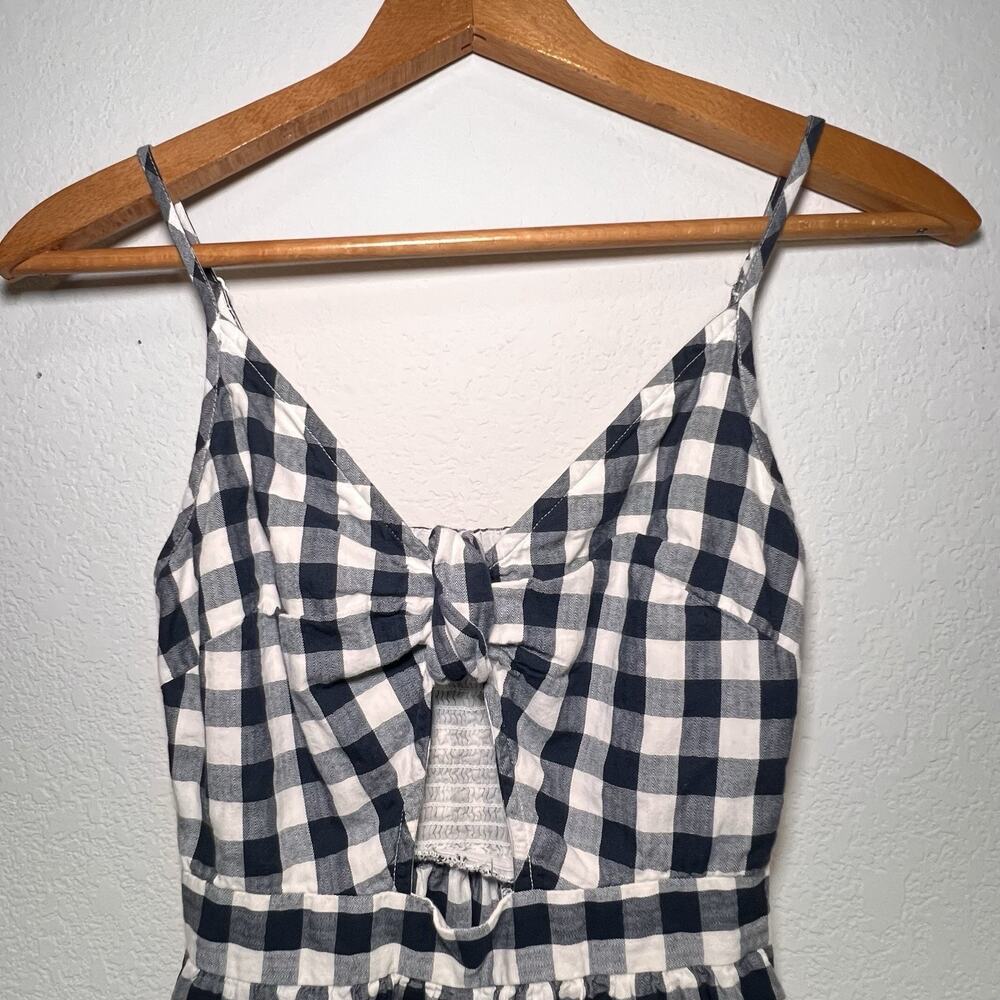American Eagle Romper Size XXS Blue White Gingham Pockets Summer Cottage Preppy - Picture 5 of 15